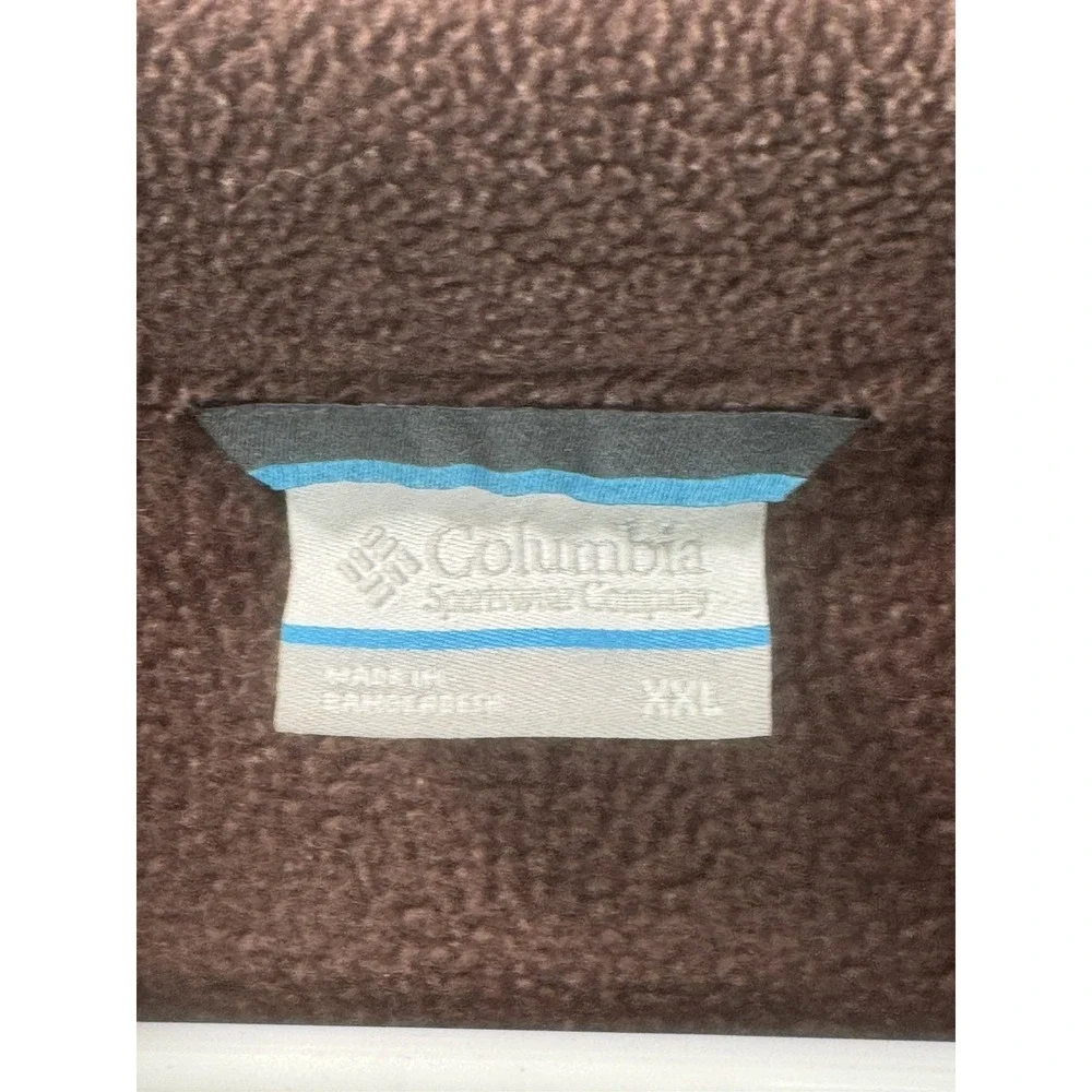 Men's Columbia Red Brown Super Soft Fleece Full Zip Jacket Size XXL